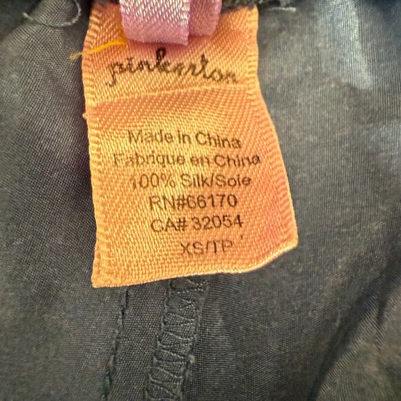 Anthropologie Pinkerton Silk Wide Leg Pants Blue Pink Floral Boho renaissance XS - Picture 7 of 8